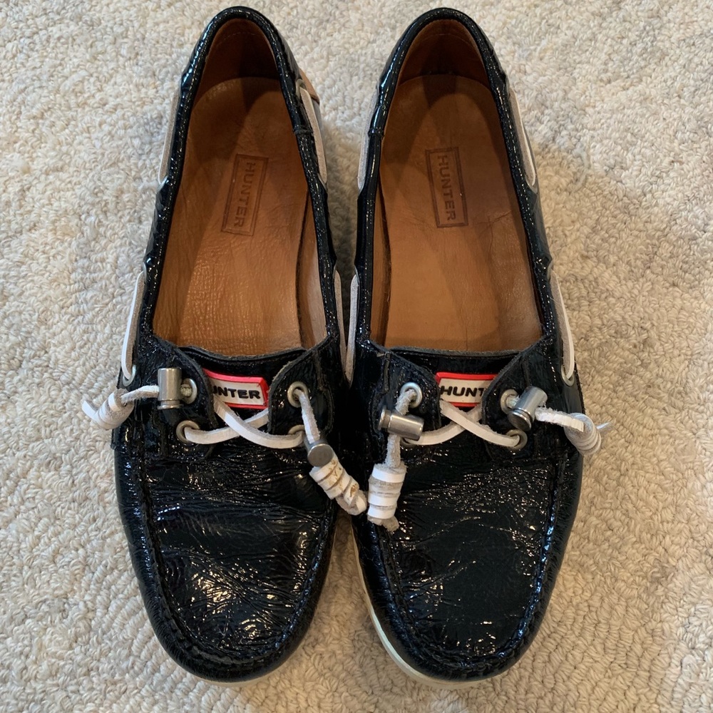 Hunter Patent Leather Boat Shoes